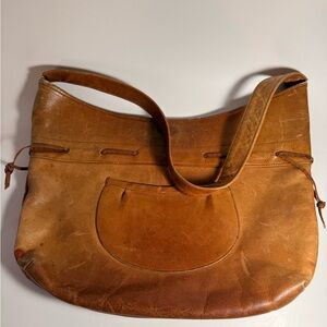 Vintage Genuine Leather Saddle Bag Crossbody Rustic Brown